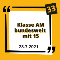 Die Klasse AM bundesweit mit 15 Jahren Die Klasse AM bundesweit mit 15 Jahren